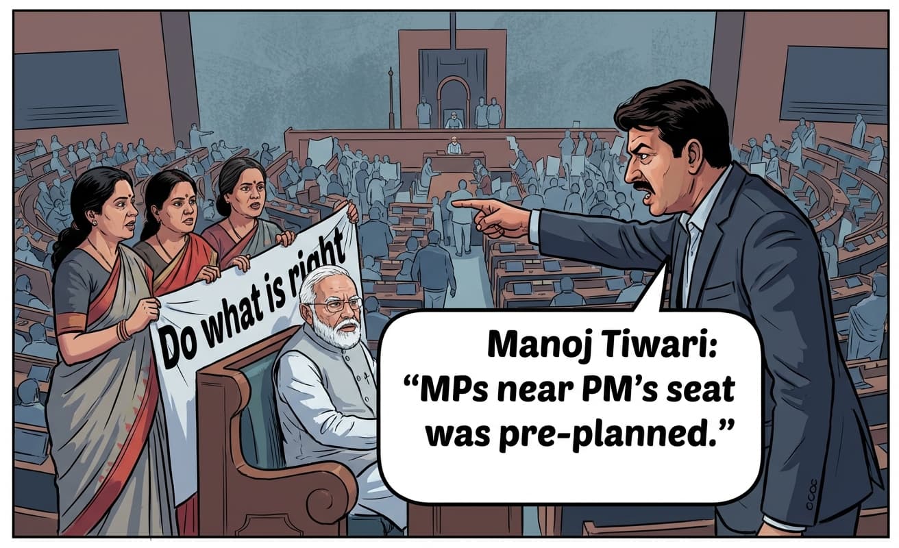 Manoj Tiwari: 'MPs near PM's seat was pre-planned.'