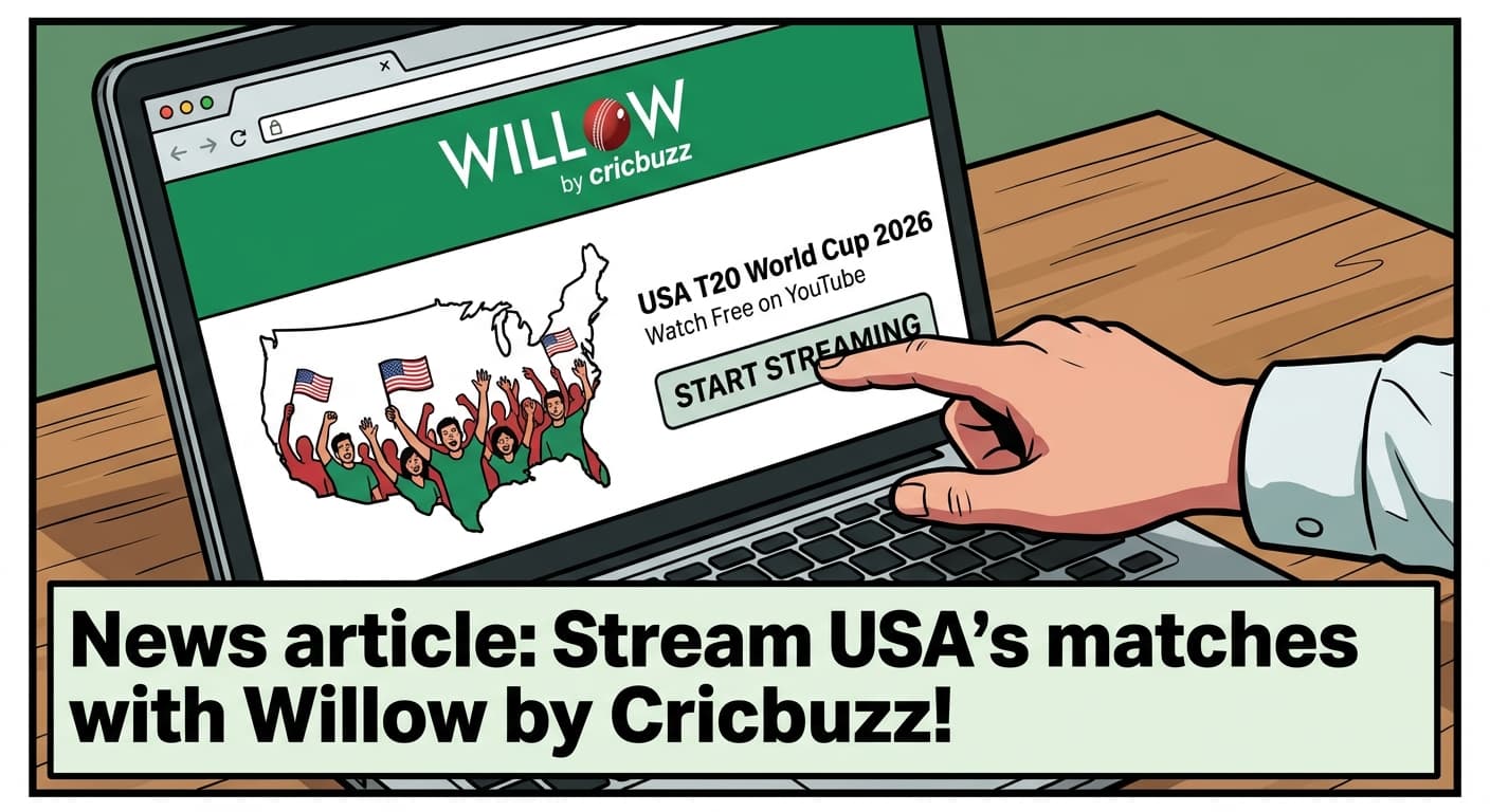 News article: Stream USA's matches with Willow by Cricbuzz!