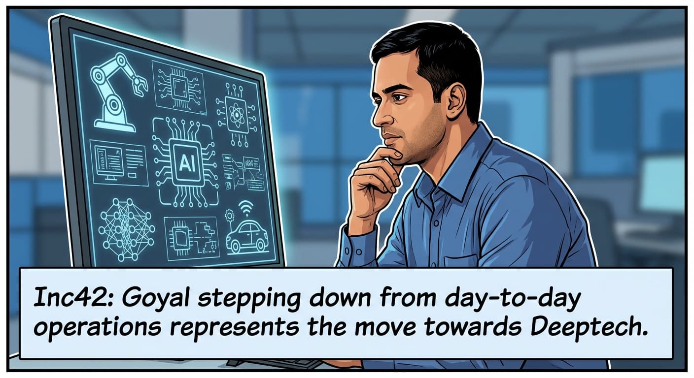 Inc42: Goyal stepping down from day-to-day operations represents the move towards Deeptech.