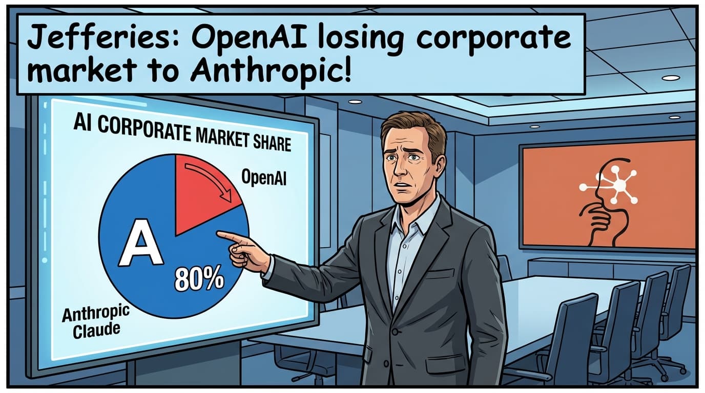 Jefferies: OpenAI losing corporate market to Anthropic!
