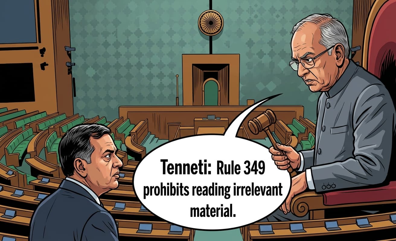 Tenneti: Rule 349 prohibits reading irrelevant material.